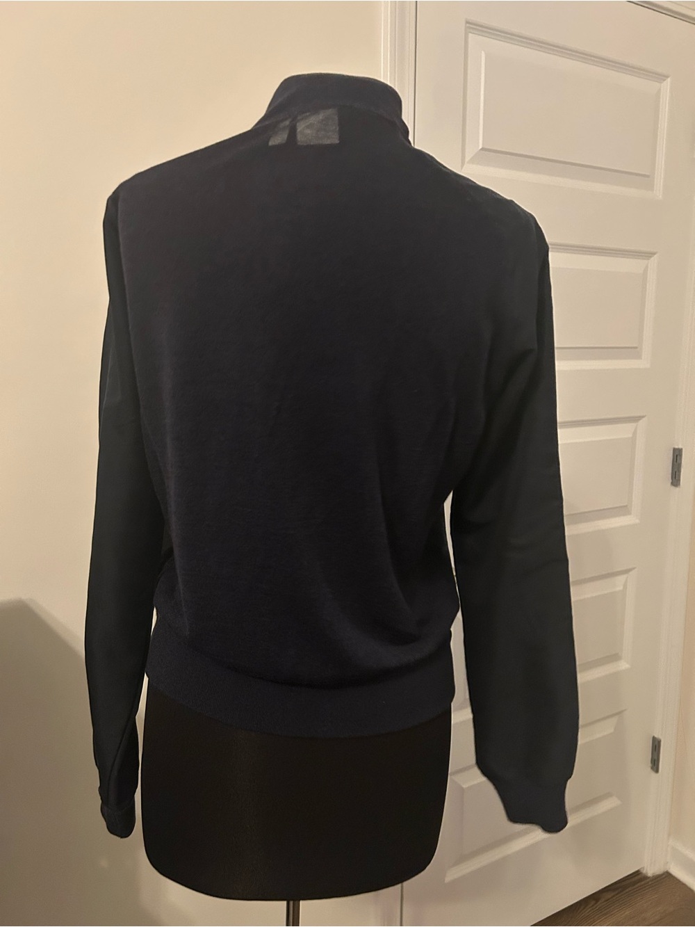 Sz M adidas Navy Jacket with White Three-Stripes - Picture 2 of 5